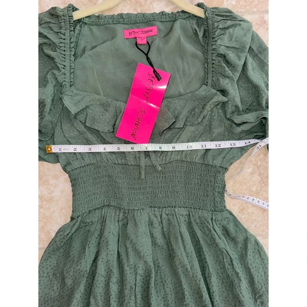 NEW Betsey Johnson Women's Ruffled Dot Jacquard Mini Summer Spring Dress Size S - Picture 10 of 10